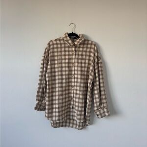 Plaid Button-Up Shirt